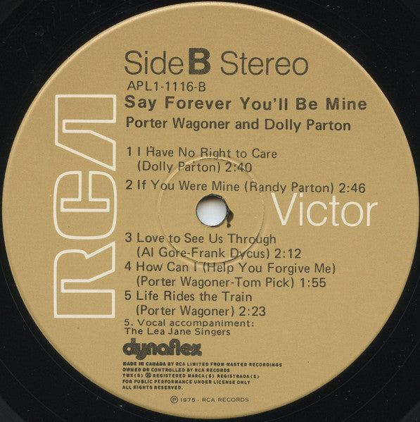 Porter Wagoner and Dolly Parton : Say Forever You'll Be Mine (LP, Album)