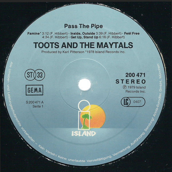 Toots & The Maytals : Pass The Pipe (LP, Album)