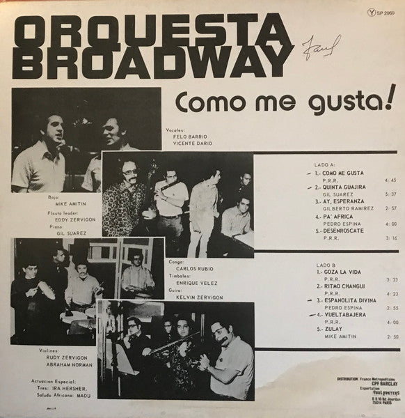 Orquesta Broadway : Como Me Gusta! (LP, Album, RE)
