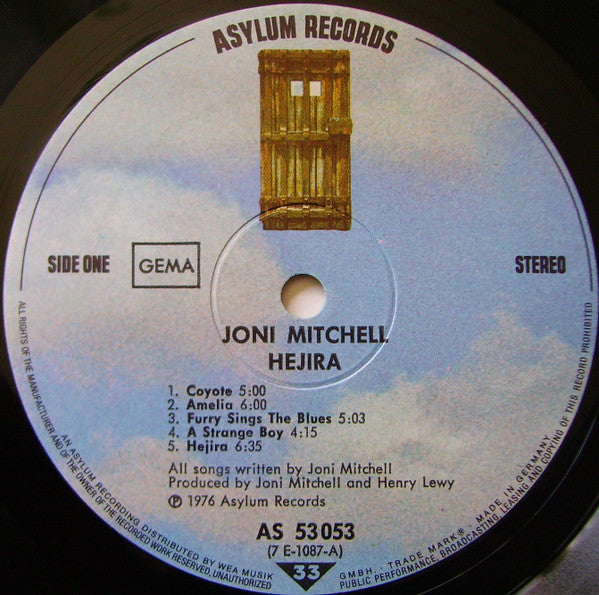 Joni Mitchell : Hejira (LP, Album, Gat)