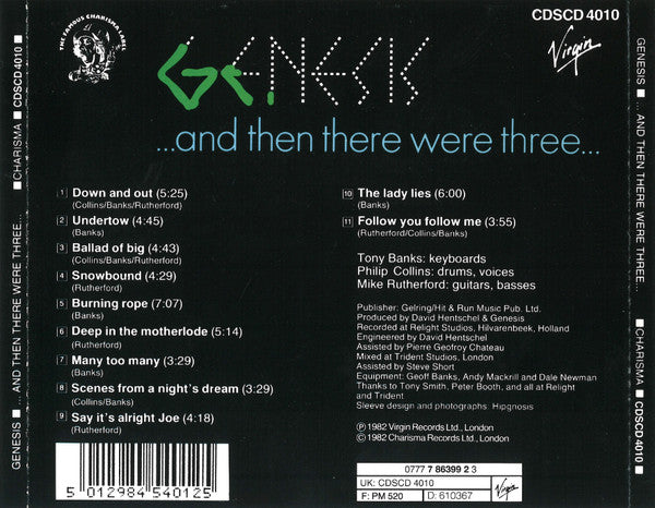 Genesis : ...And Then There Were Three... (CD, Album, RE)