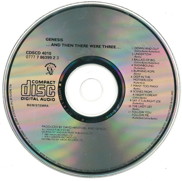 Genesis : ...And Then There Were Three... (CD, Album, RE)