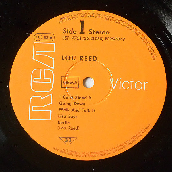 Lou Reed : Lou Reed (LP, Album, RE)