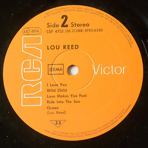 Lou Reed : Lou Reed (LP, Album, RE)