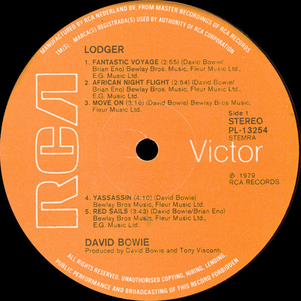David Bowie : Lodger (LP, Album, Gat)