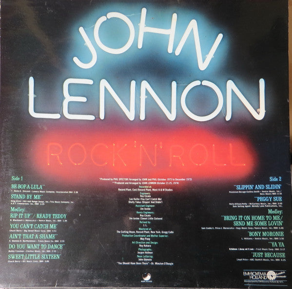 John Lennon : Rock 'N' Roll (LP, Album)