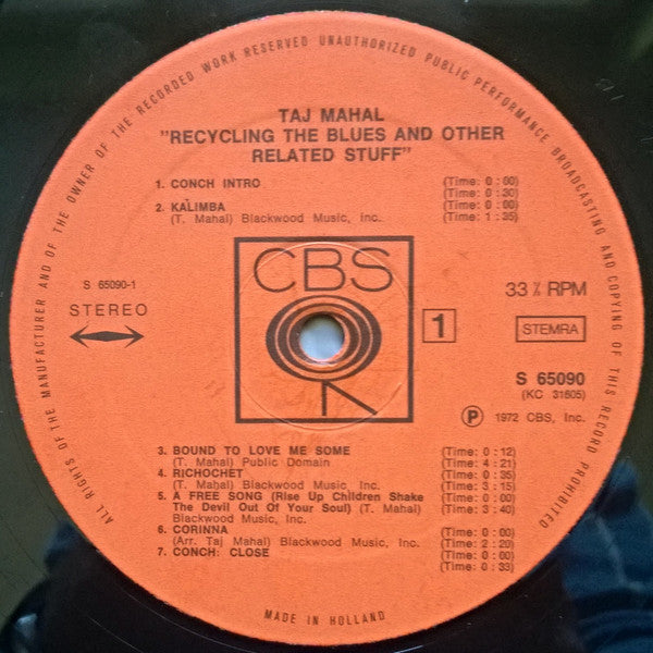 Taj Mahal : Recycling The Blues & Other Related Stuff (LP, Album)