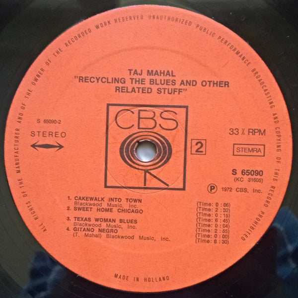 Taj Mahal : Recycling The Blues & Other Related Stuff (LP, Album)