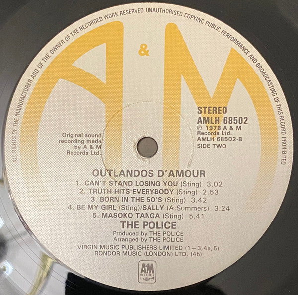 The Police : Outlandos D'Amour (LP, Album)