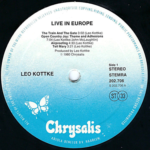Leo Kottke : Live In Europe (LP, Album)