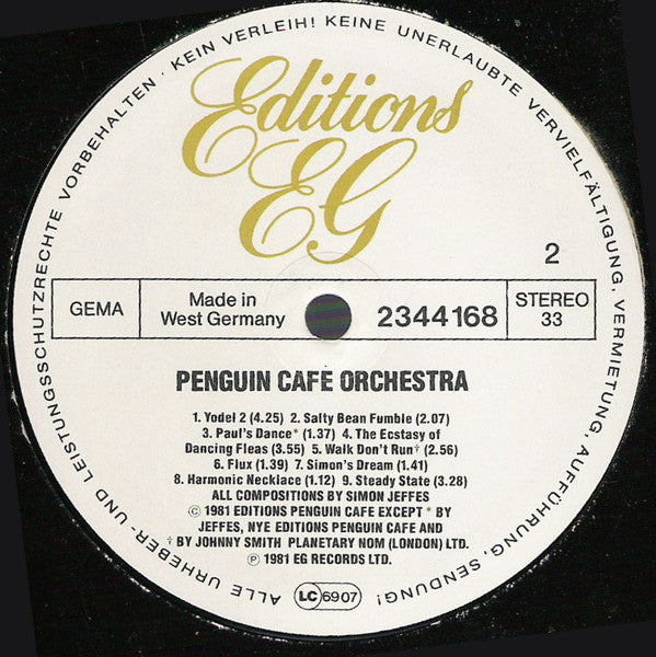 Penguin Cafe Orchestra : Penguin Cafe Orchestra (LP, Album)