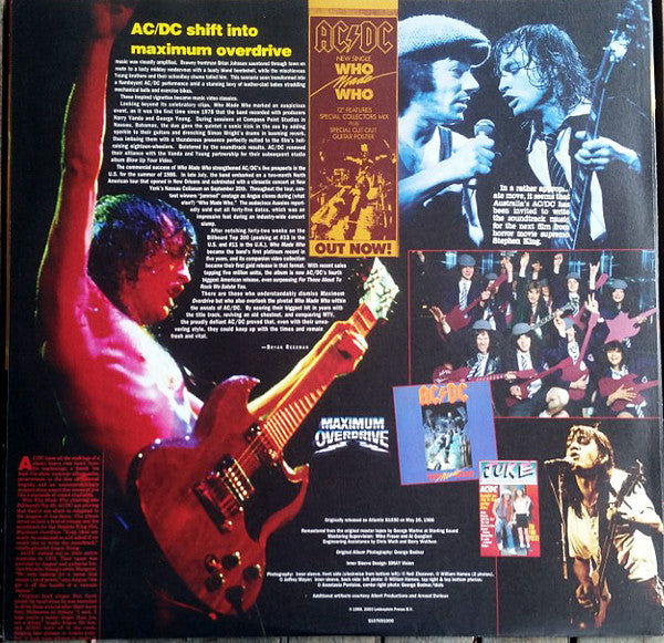 AC/DC : Who Made Who (LP, Album, Comp, RE, RM, 180)