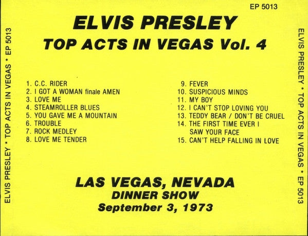 Elvis Presley : Top Acts In Vegas Vol. 4	 (CD, Unofficial)