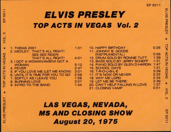 Elvis Presley : Top Acts In Vegas Vol. 2	 (CD, Unofficial)