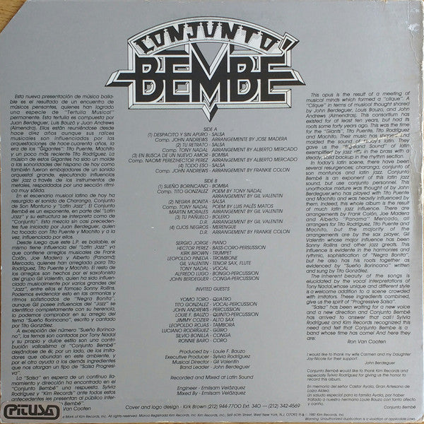 Conjunto Bembé : Despacito...Y Sin Apuro (LP, Album)