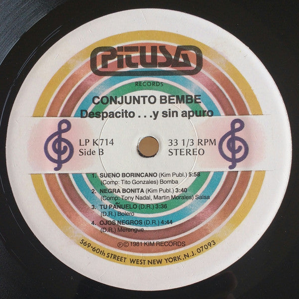Conjunto Bembé : Despacito...Y Sin Apuro (LP, Album)