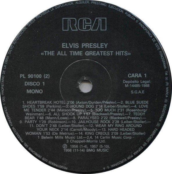 Elvis Presley : The All Time Greatest Hits (LP,Compilation,Remastered,Stereo,Mono)