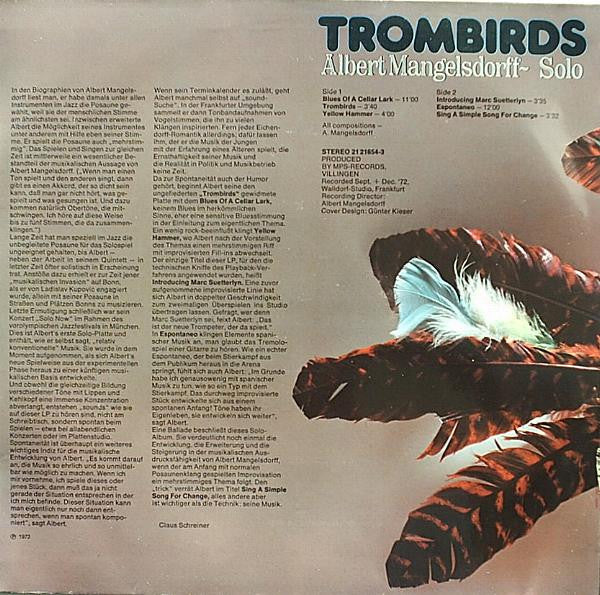 Albert Mangelsdorff : Trombirds (LP, Album)
