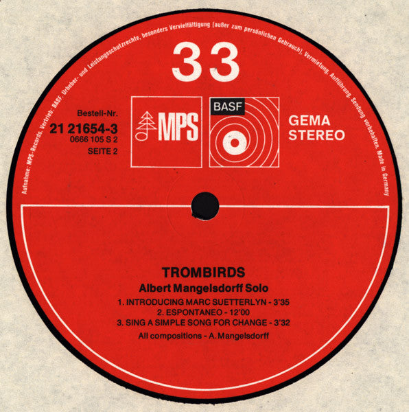 Albert Mangelsdorff : Trombirds (LP, Album)