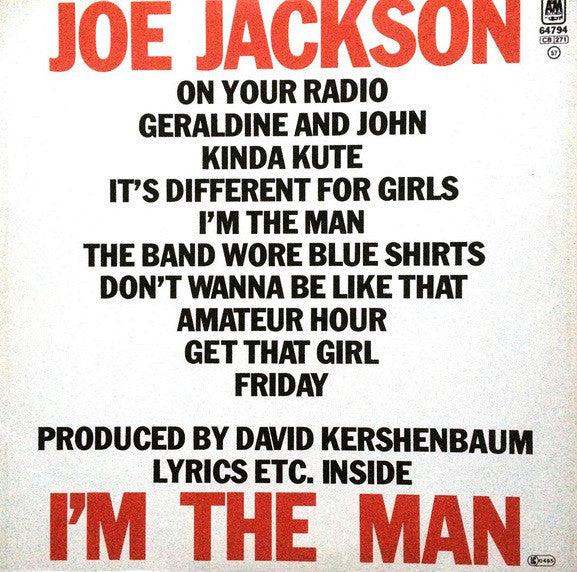 Joe Jackson - I'm The Man (LP, Album) - De Platen Aap – Vinylwinkel in Brielle & online webshop voor muziekliefhebbers