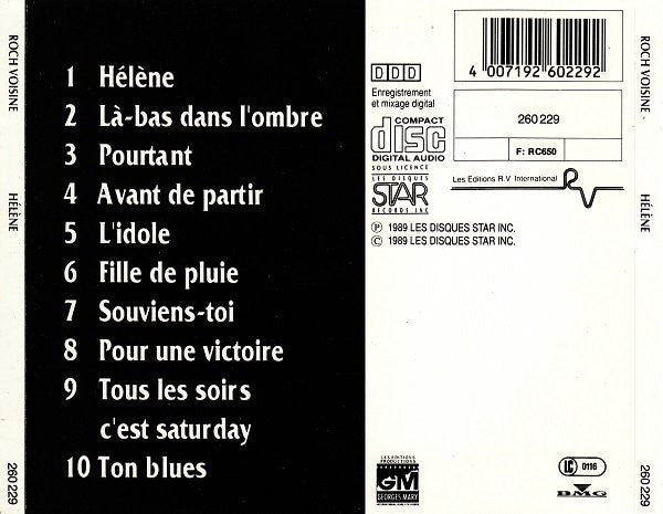 Roch Voisine - Hélène (CD, Album) - De Platen Aap – Vinylwinkel in Brielle & online webshop voor muziekliefhebbers