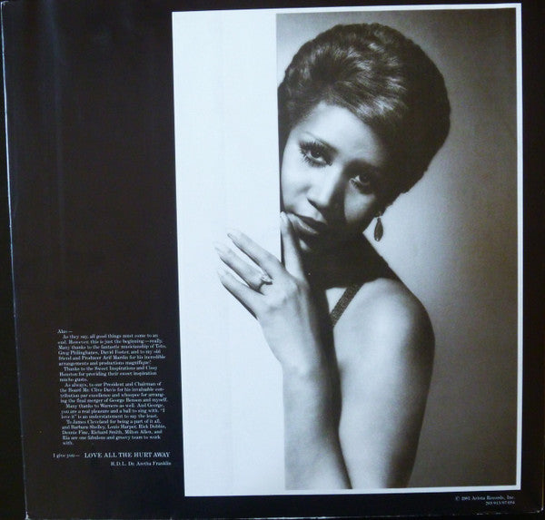 Aretha Franklin : Love All The Hurt Away (LP, Album, RE)