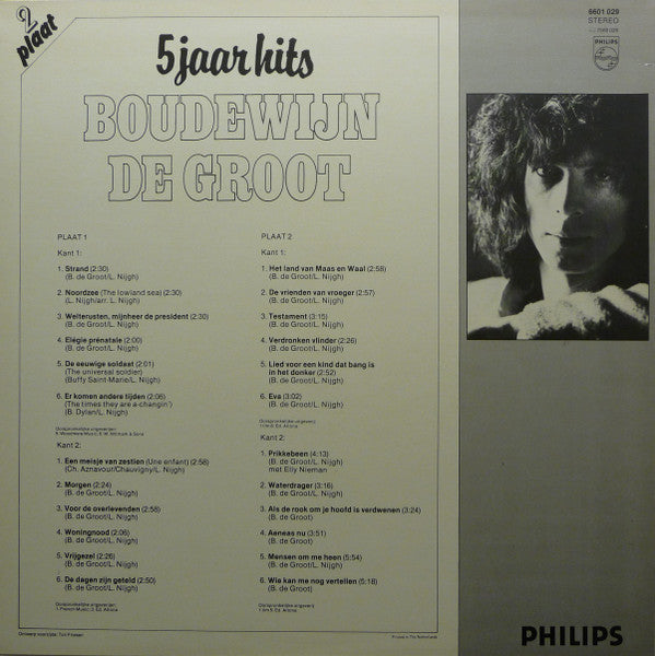 Boudewijn De Groot : Vijf Jaar Hits (LP,Compilation)