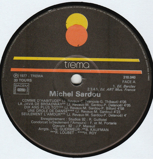 Sardou* : Sardou (LP, Album, Gat)