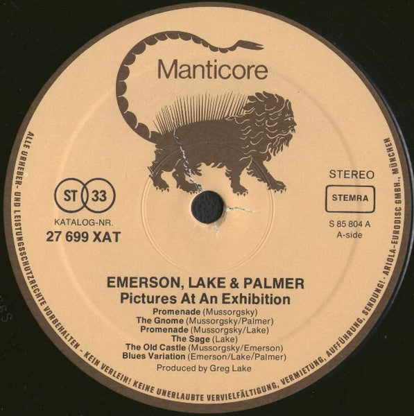 Emerson, Lake & Palmer : Pictures At An Exhibition (LP, Album, RE, Gat)