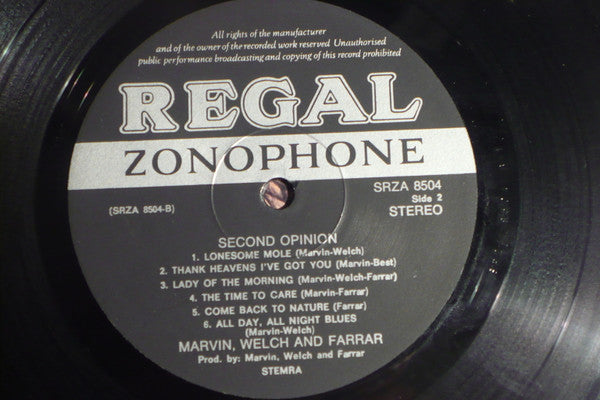 Marvin, Welch & Farrar : Second Opinion (LP, Album)