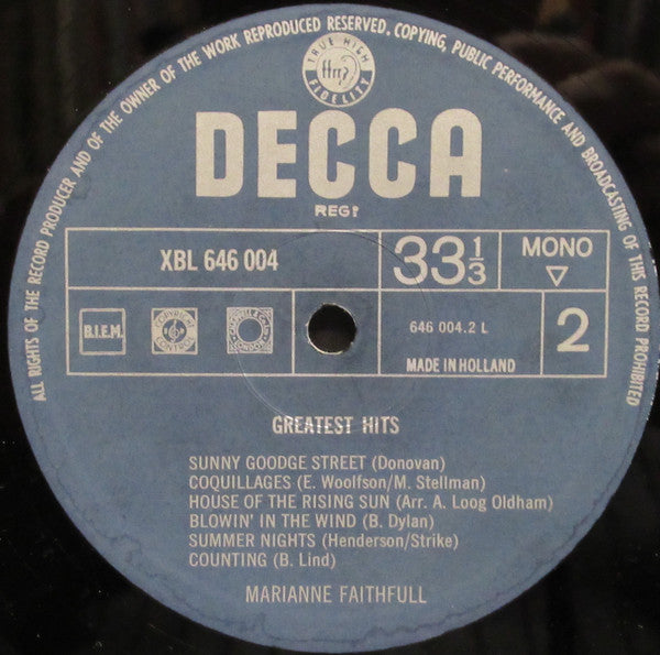 Marianne Faithfull : Greatest Hits (LP, Comp, Mono)