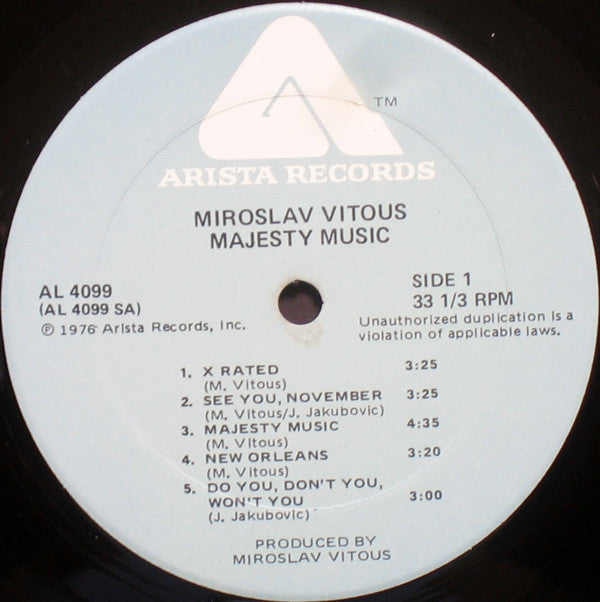 Miroslav Vitous : Majesty Music (LP, Album)