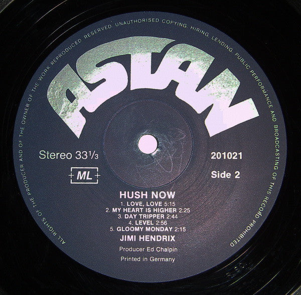 Jimi Hendrix : Hush Now (LP, blu)