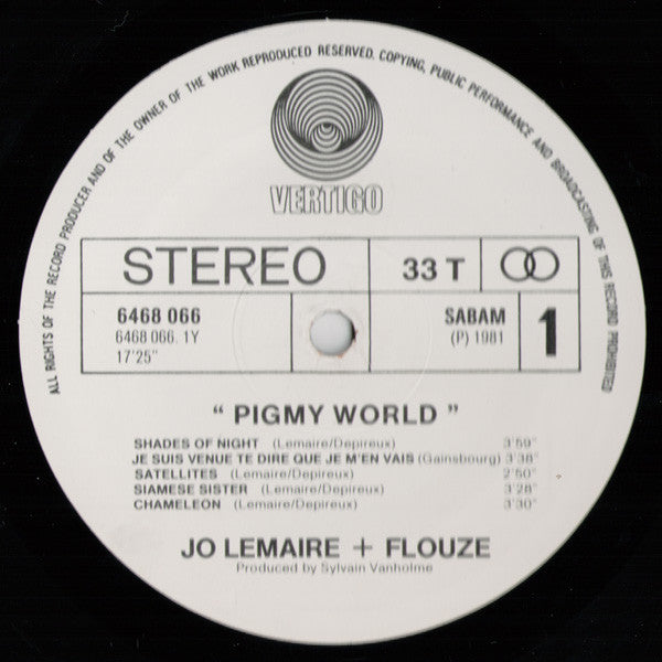 Jo Lemaire + Flouze : Pigmy World (LP, Album)