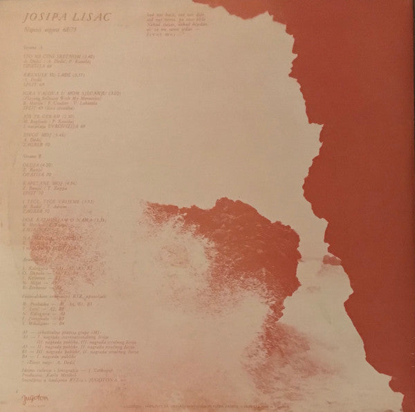 Josipa Lisac : Najveći Uspjesi 68/73 (LP, Comp)