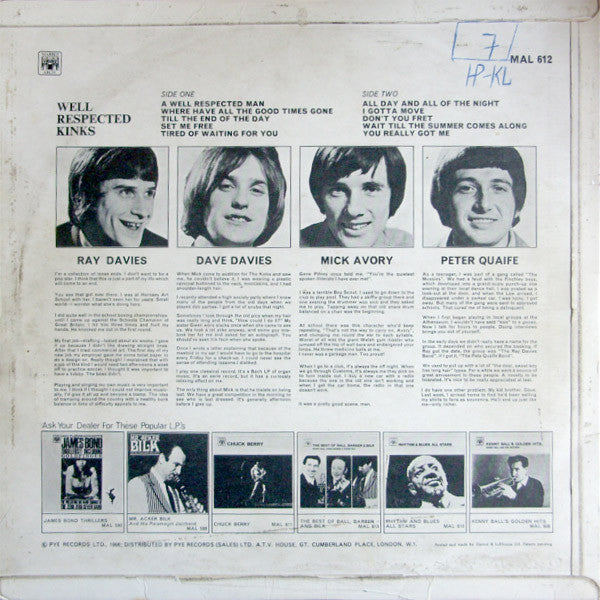 The Kinks : Well Respected Kinks (LP, Comp, Mono, Fli)