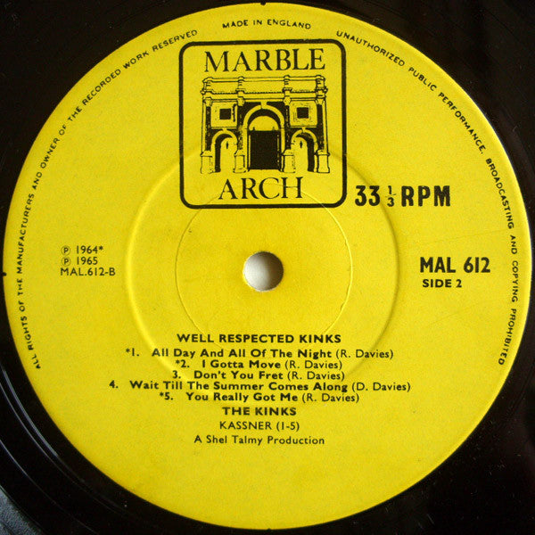The Kinks : Well Respected Kinks (LP, Comp, Mono, Fli)