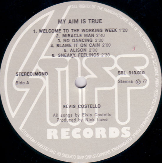 Elvis Costello : My Aim Is True (LP, Album, Gre)