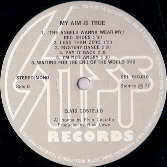 Elvis Costello : My Aim Is True (LP, Album, Gre)