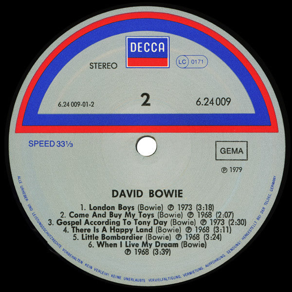 David Bowie : David Bowie (LP, Comp, RP)