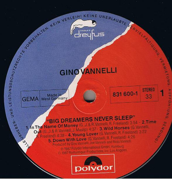 Gino Vannelli : Big Dreamers Never Sleep (LP, Album)