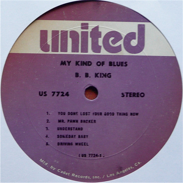 B.B. King : My Kind Of Blues (LP, Album, RE, RP, Pur)