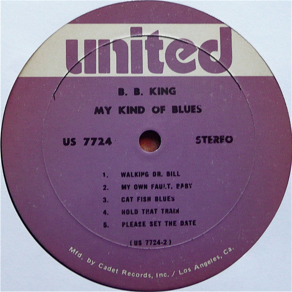 B.B. King : My Kind Of Blues (LP, Album, RE, RP, Pur)