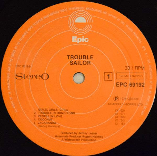 Sailor : Trouble (LP, Album, RE)