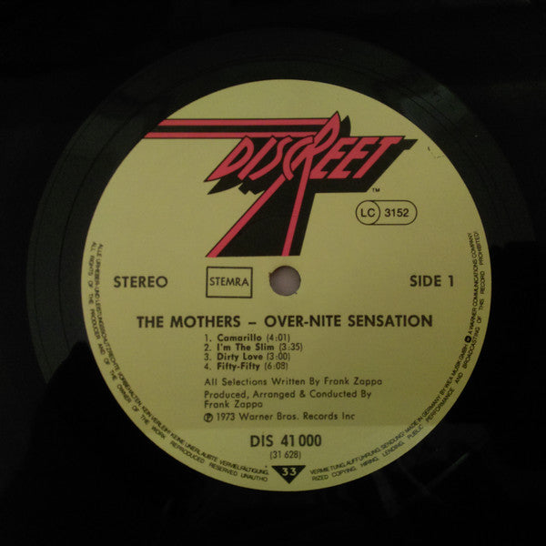 The Mothers : Over-Nite Sensation (LP, Album, RE, Gat)