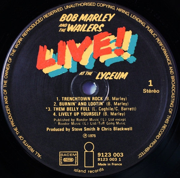 Bob Marley & The Wailers : Live! (LP, Album)