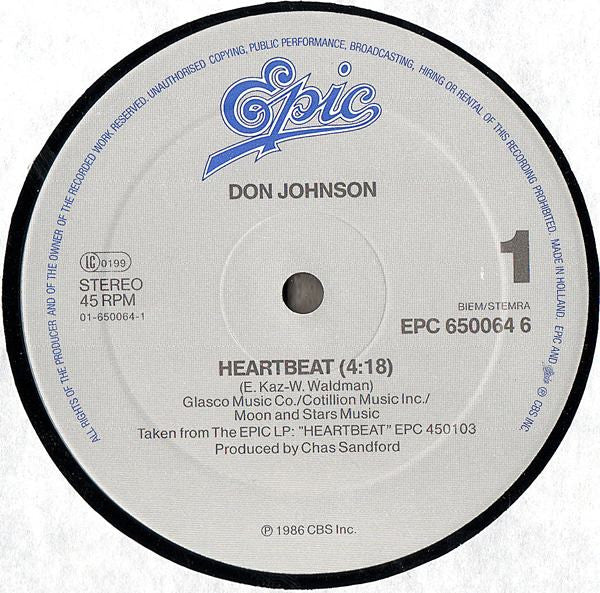 Don Johnson : Heartbeat (12", Maxi)