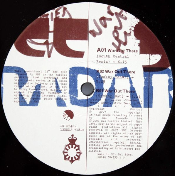Radar - War Out There (12", Promo) - De Platen Aap – Vinylwinkel in Brielle & online webshop voor muziekliefhebbers