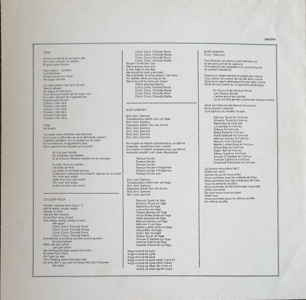 Alpha Blondy : Cocody Rock!!! (LP, Album)