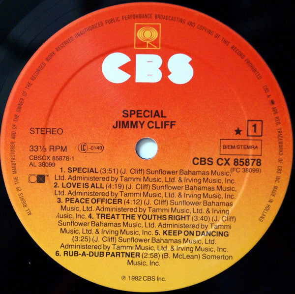 Jimmy Cliff : Special (LP, Album, CX )